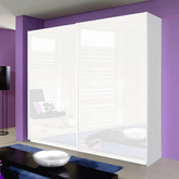 Rauch Forms White Glass 2 Door Slider Wardrobe - Free Assembly - Pendle Village Furniture